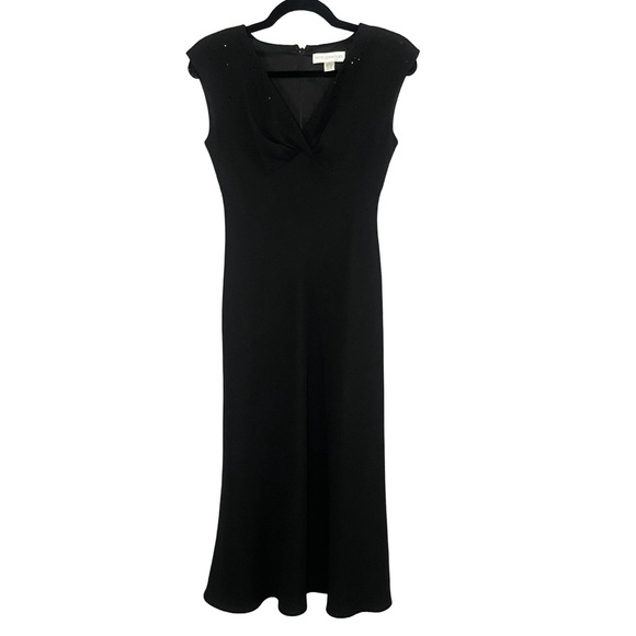 PETITE SOPHISTICATE BLACK SZ 2 Rhinstone Formal Cocktail‎ Mother Of Bride Dress - Picture 1 of 10